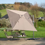 Challenger T2 3.5 x 2.6m Oblong Taupe Free Arm Parasol
