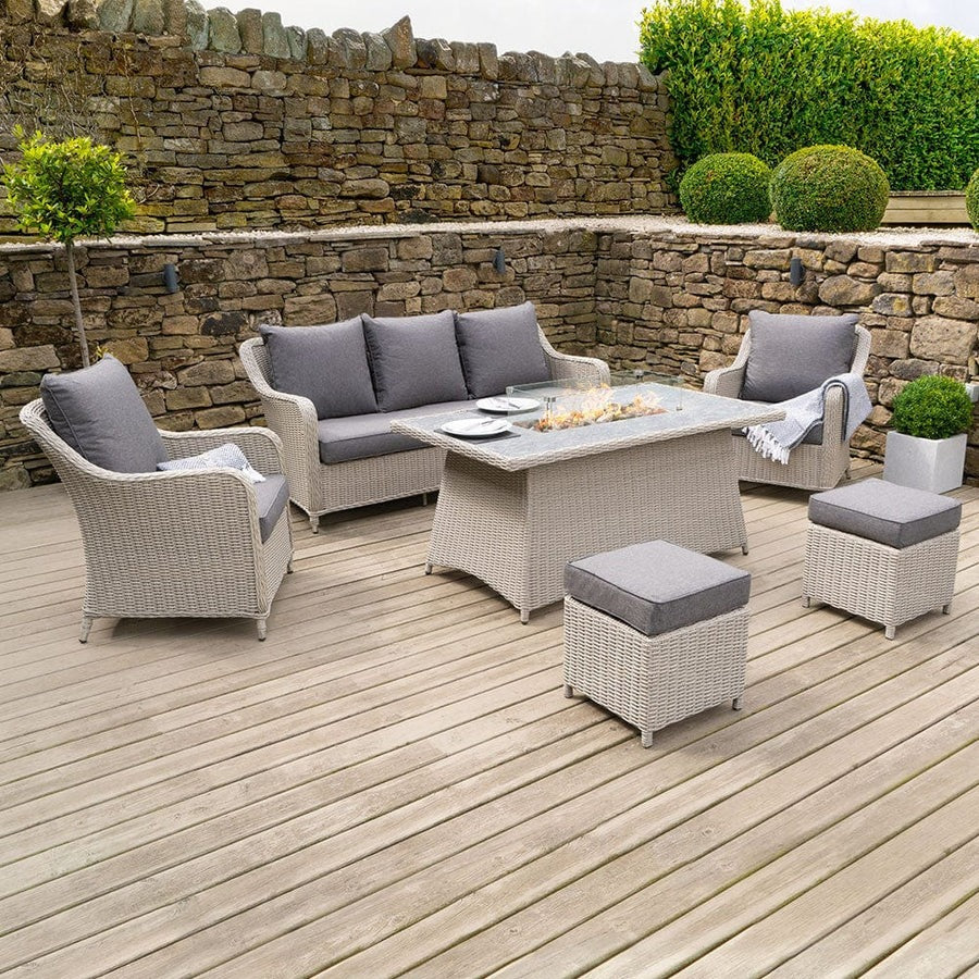 Antigua Lounge Set with Ceramic Top in Stone Grey