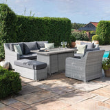 Ascot 3 Seat Sofa Dining Set with Fire Pit