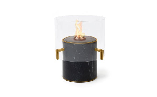 Pillar 3L Designer Fireplace in Black Marble