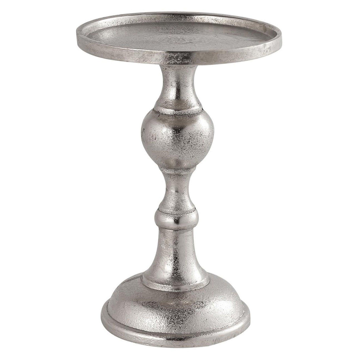 Farrah Collection Silver Squat Pillar Candle Holder - Vookoo Lifestyle