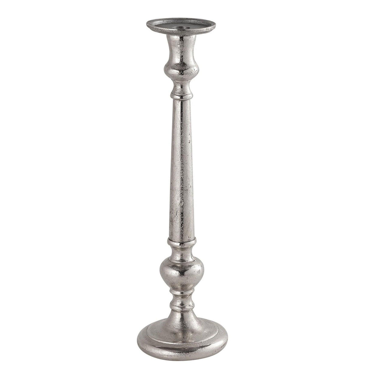 Farrah Collection Small Silver Dinner Candle Holder - Vookoo Lifestyle
