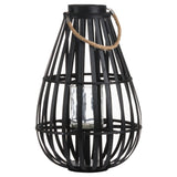 Floor Standing Domed Wicker Lantern With Rope Detail - Vookoo Lifestyle
