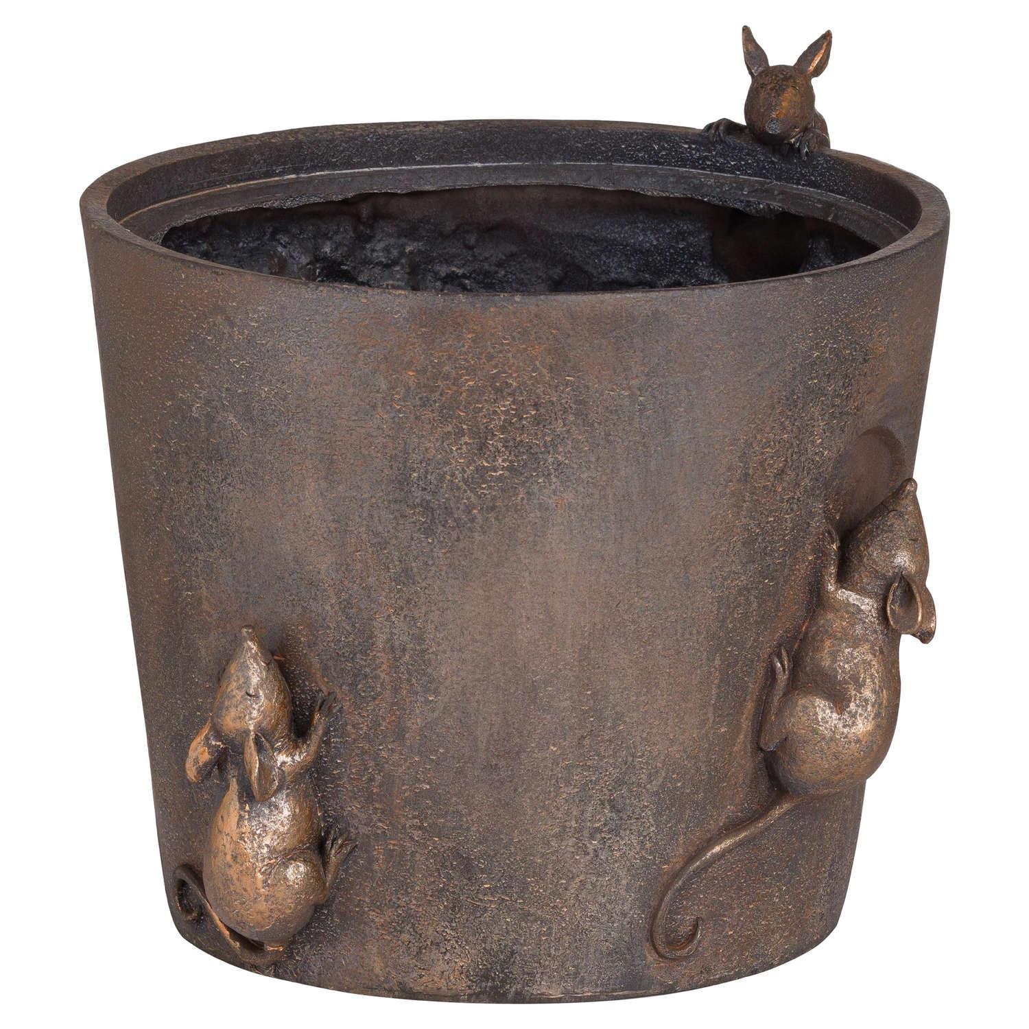 Flower Pot With Mice Detail - Vookoo Lifestyle
