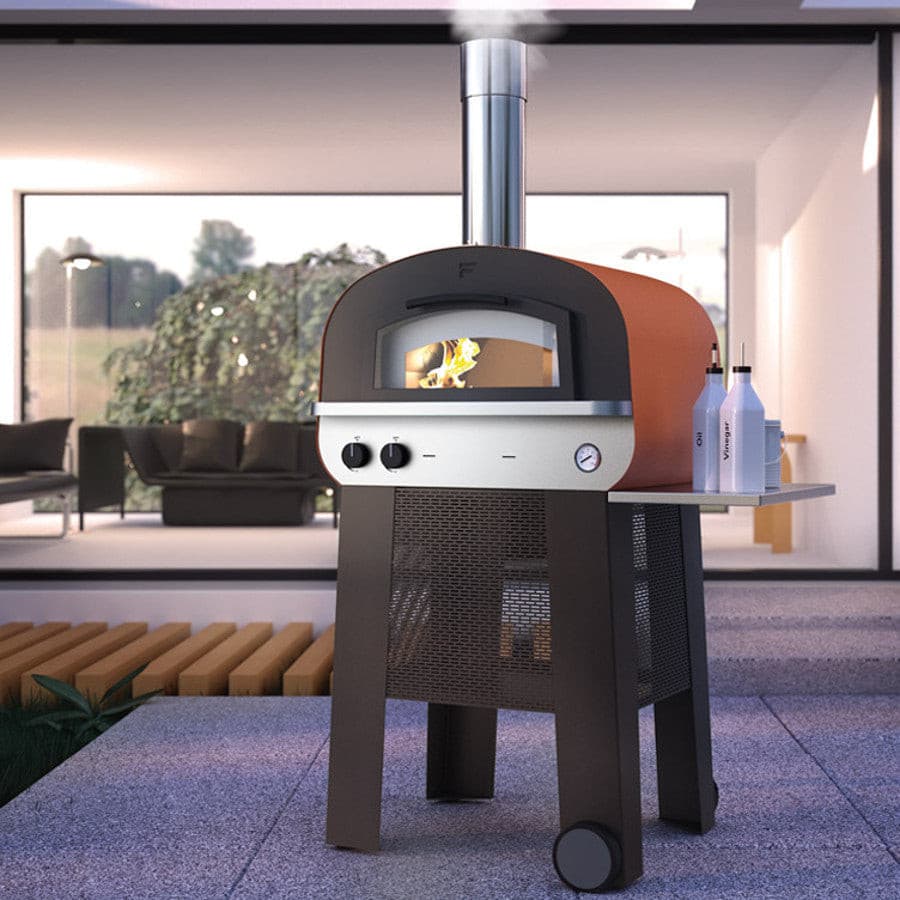 Fontana Piero Gas & Wood Fire Oven with Trolley - Vookoo Lifestyle