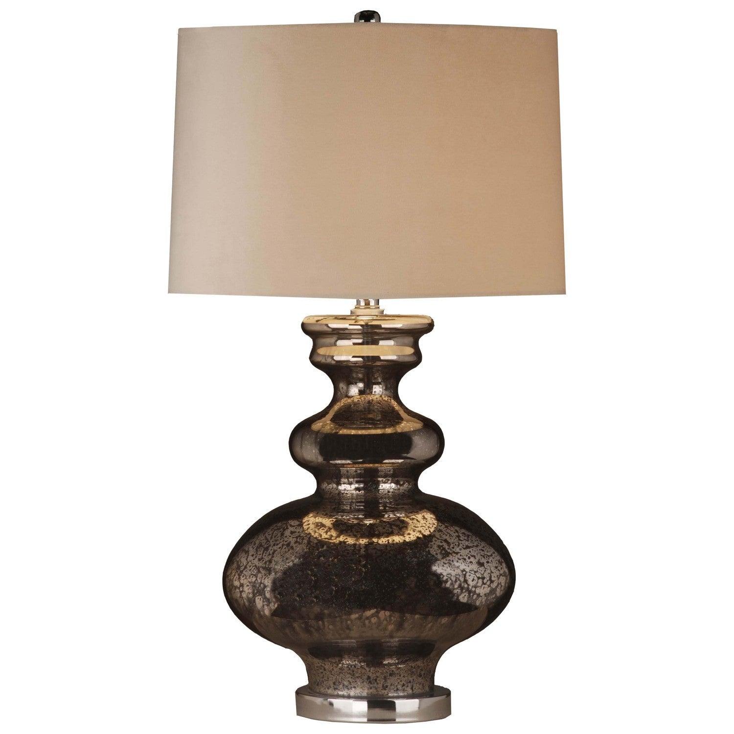 Francis Metallic Glass Lamp With Velvet Shade - Vookoo Lifestyle