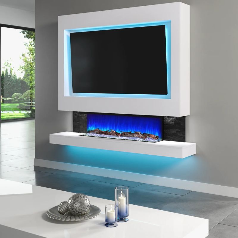 FyreFly Amora Pre-Built Media Wall With Electric Fire - Vookoo Lifestyle