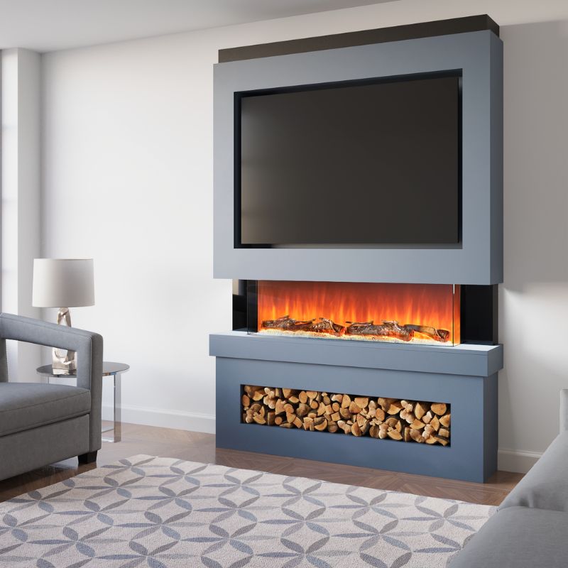 FyreFly Kyoto Pre-Built Media Wall With Electric Fire - Vookoo Lifestyle