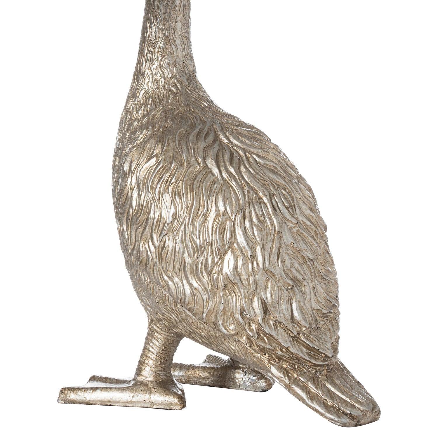 Gary the Goose Silver Table Lamp With Grey Velvet Shade - Vookoo Lifestyle