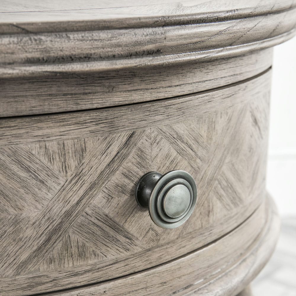 Gerald Round 1 Drawer Side Table - Vookoo Lifestyle
