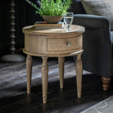 Gerald Round 1 Drawer Side Table - Vookoo Lifestyle
