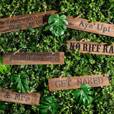 Get Naked Rustic Wooden Message Plaque - Vookoo Lifestyle