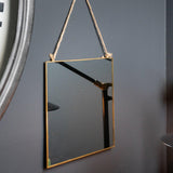 Gold Edged Square Hanging Wall Mirror - Vookoo Lifestyle
