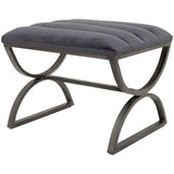 Grey And Silver Ribbed Stool - Vookoo Lifestyle