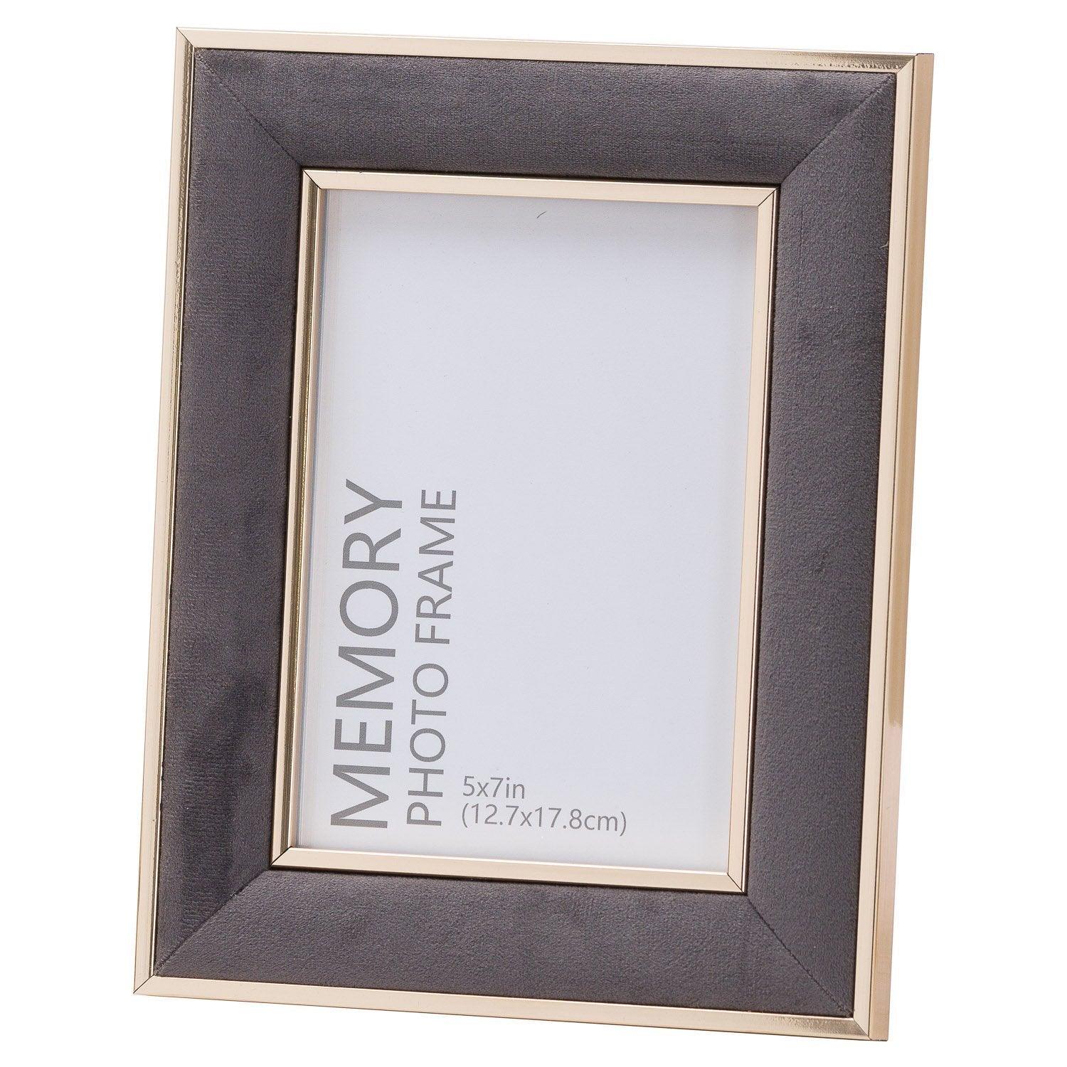 Grey Velvet With Gold 5X7 Frame - Vookoo Lifestyle