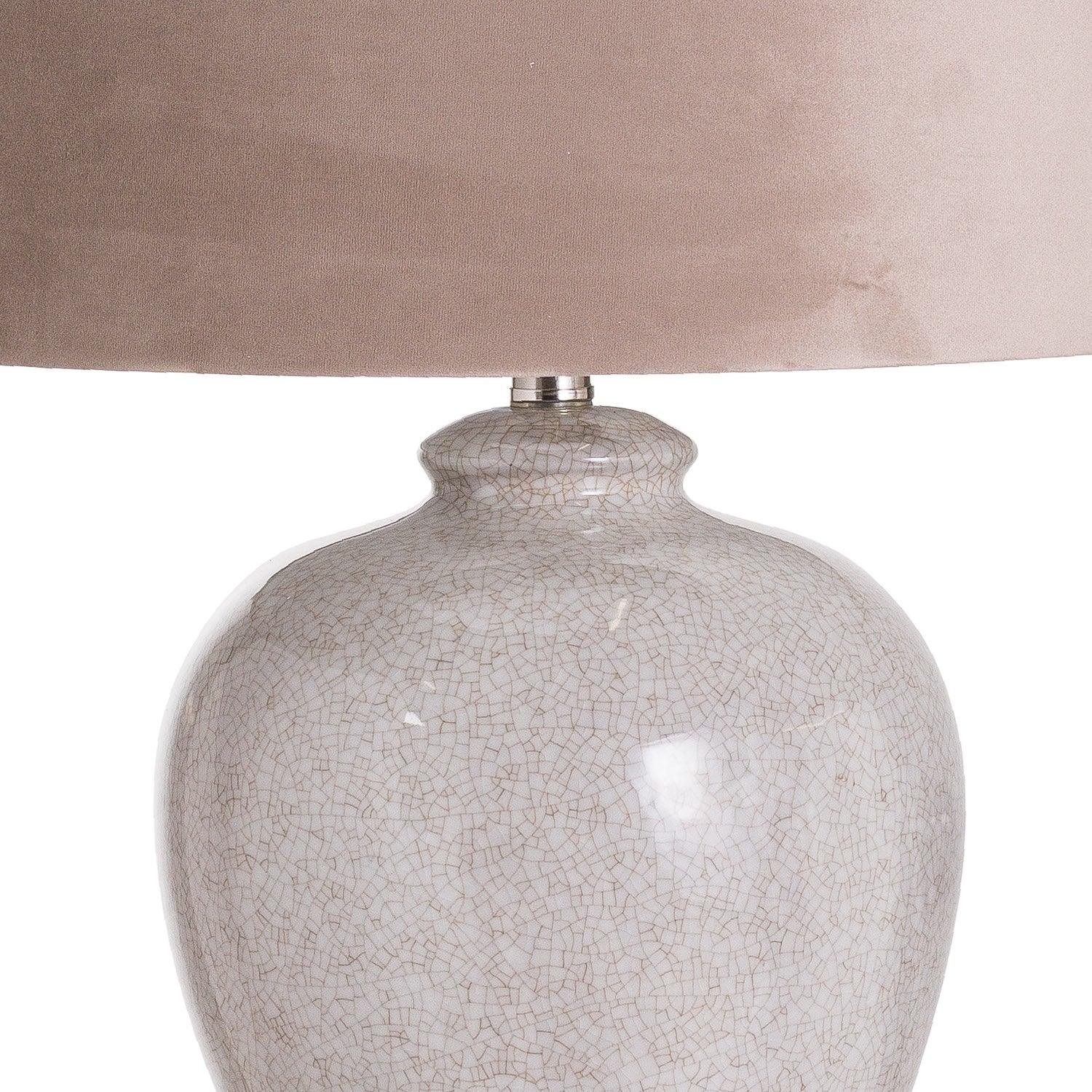 Hadley Ceramic Table Lamp With Natural Shade - Vookoo Lifestyle