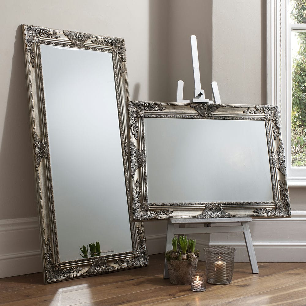 Hampshire Rectangle Mirror Antique Silver - Vookoo Lifestyle