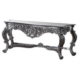 Hand Carved Louis Metallic Large Console Table - Vookoo Lifestyle
