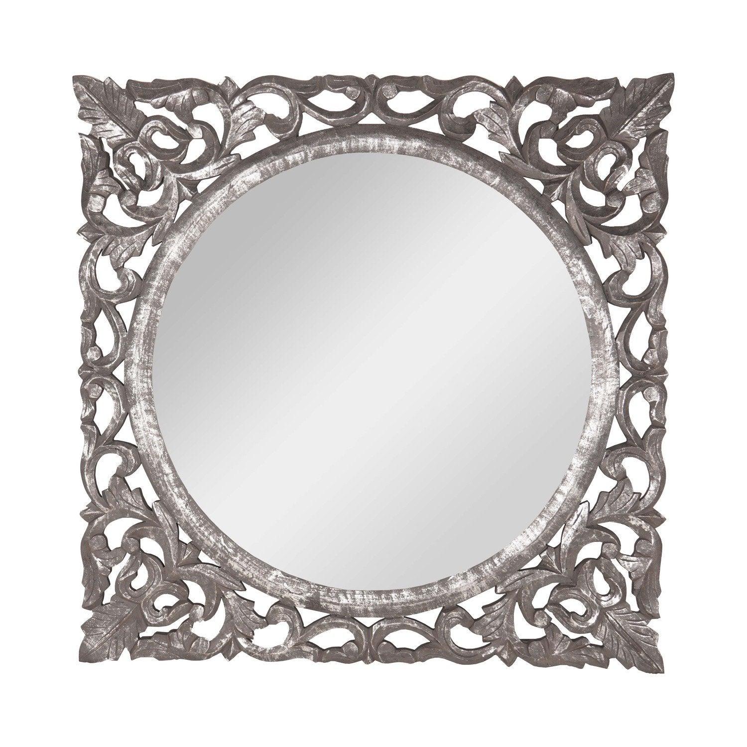 Hand Carved Louis Metallic Large Wall Mirror - Vookoo Lifestyle