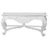Hand Carved Louis White Large Console Table - Vookoo Lifestyle
