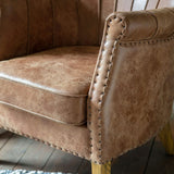 Harrior Armchair Brown Leather - Vookoo Lifestyle