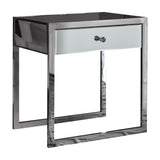 HollowHill 1 Drawer Mirrored Side Table - Vookoo Lifestyle