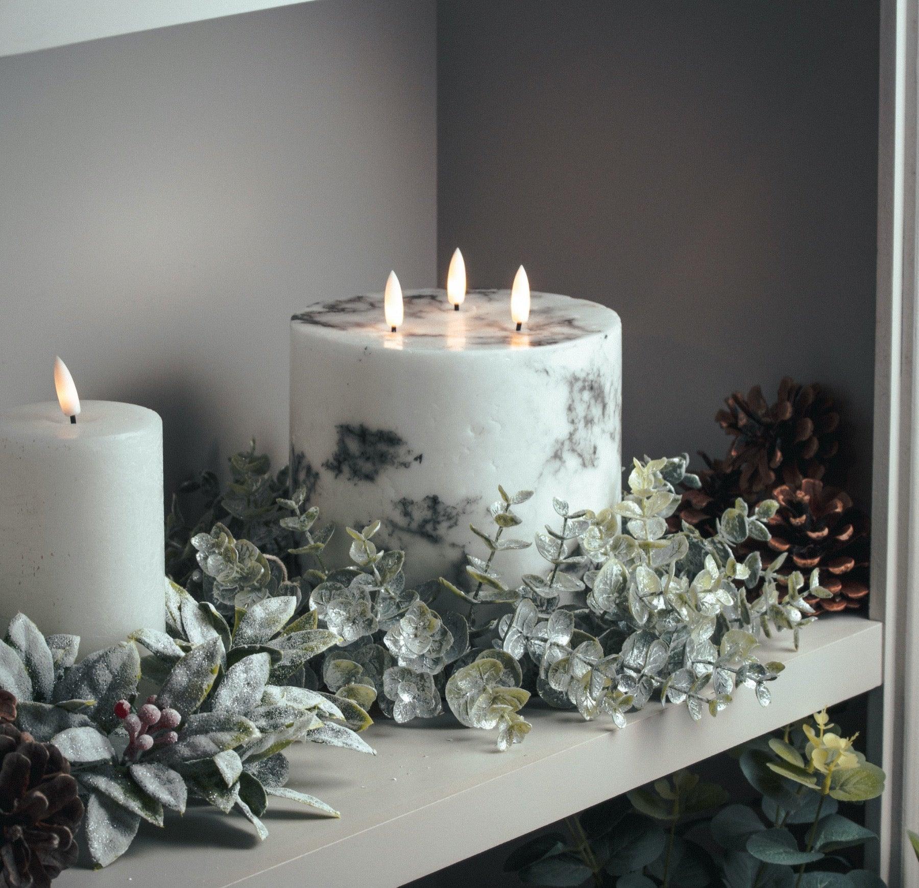 Large Frosted Eucalyptus Candle Wreath - Vookoo Lifestyle