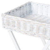 Large White Wash Wicker Basket Butler Tray - Vookoo Lifestyle