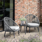 Lazzi 2 Seater Bistro Set Charcoal - Vookoo Lifestyle