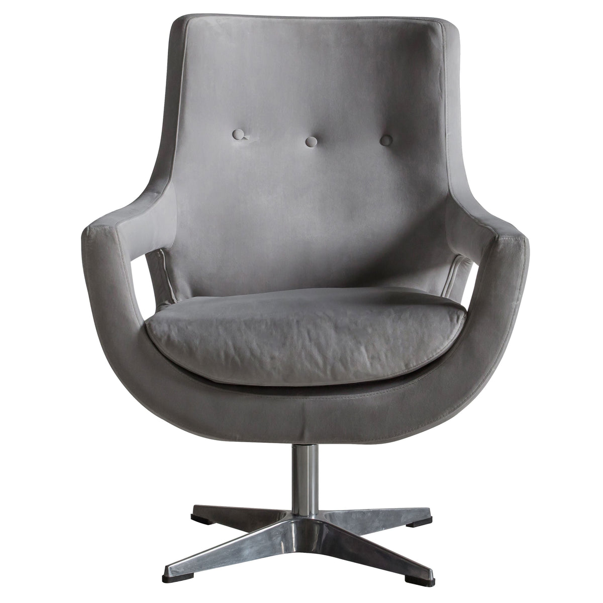 Levi Swivel Chair Grey Velvet - Vookoo Lifestyle