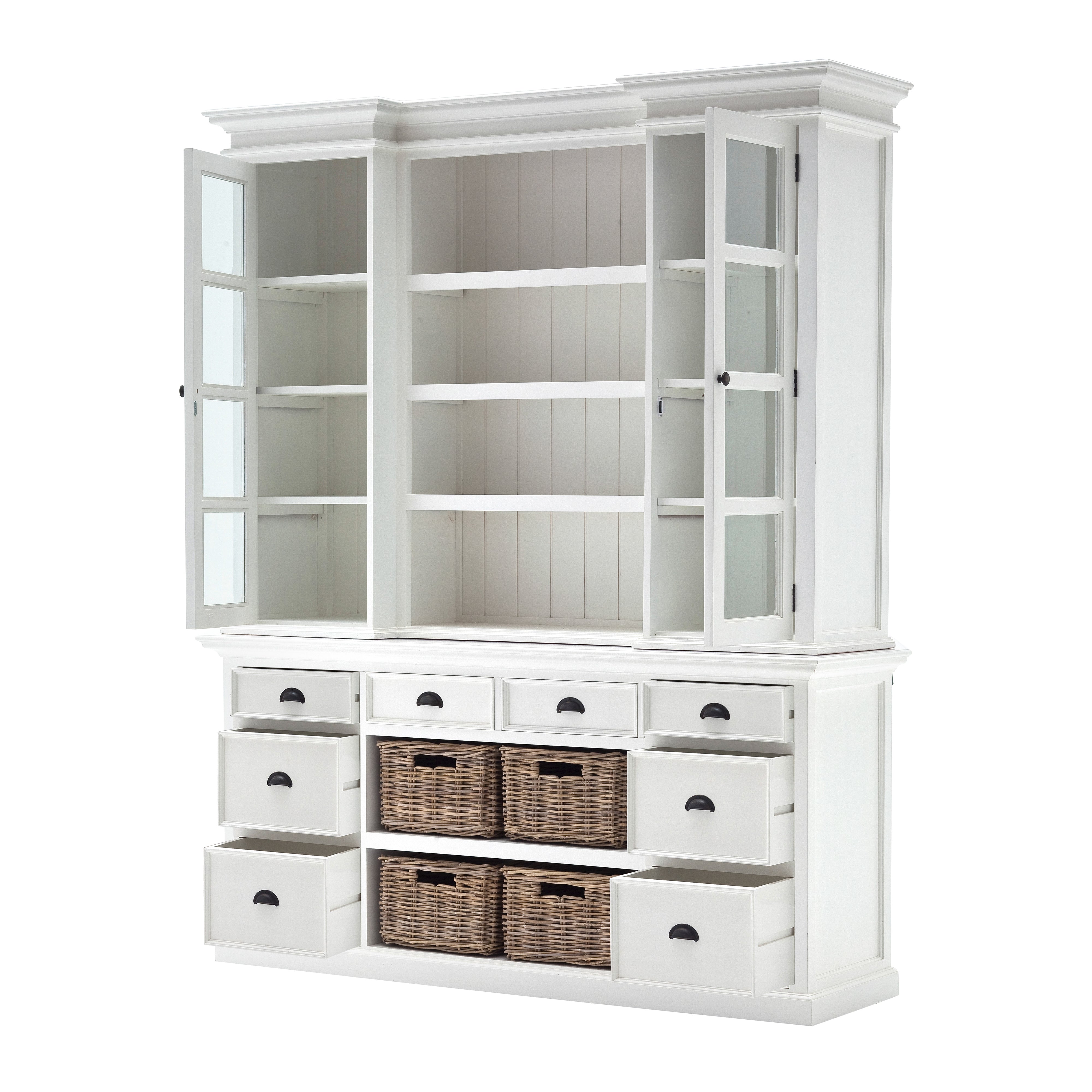 Library Hutch with Basket Set - Vookoo Lifestyle