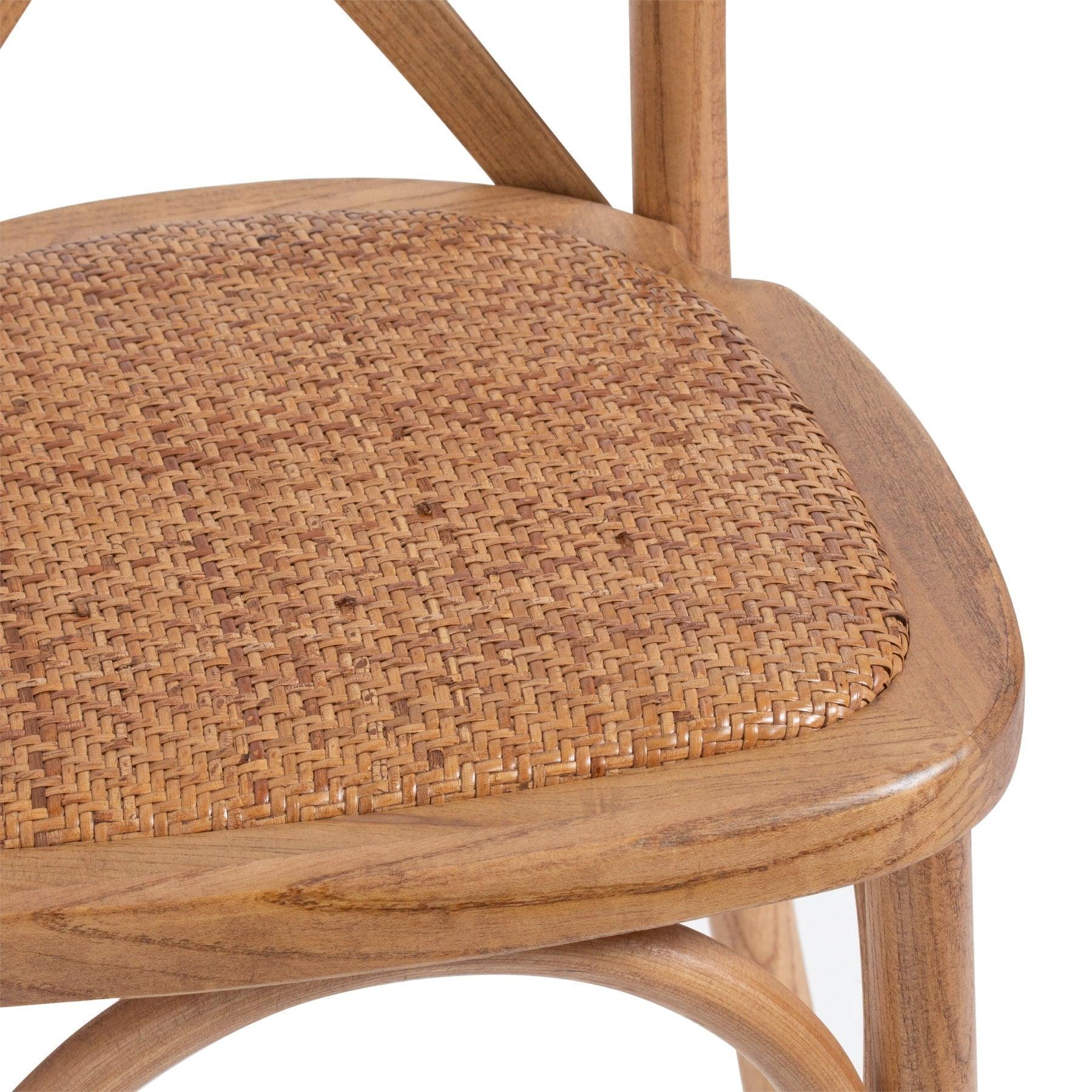 Light Oak Cross Back Dining Chair - Vookoo Lifestyle