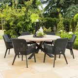 Lisboa 6 Seat Dining with Louvre 160cm Teak Table Dining Set - Vookoo Lifestyle