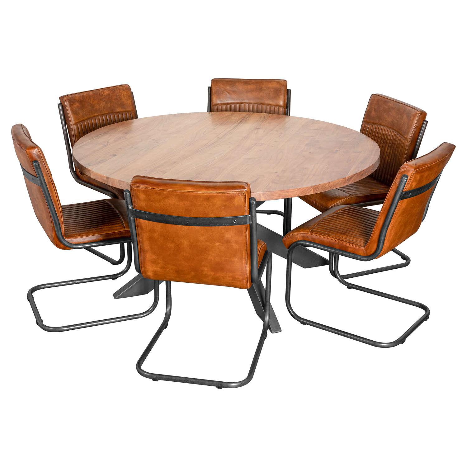 Live Edge Collection Large Round Dining Table - Vookoo Lifestyle