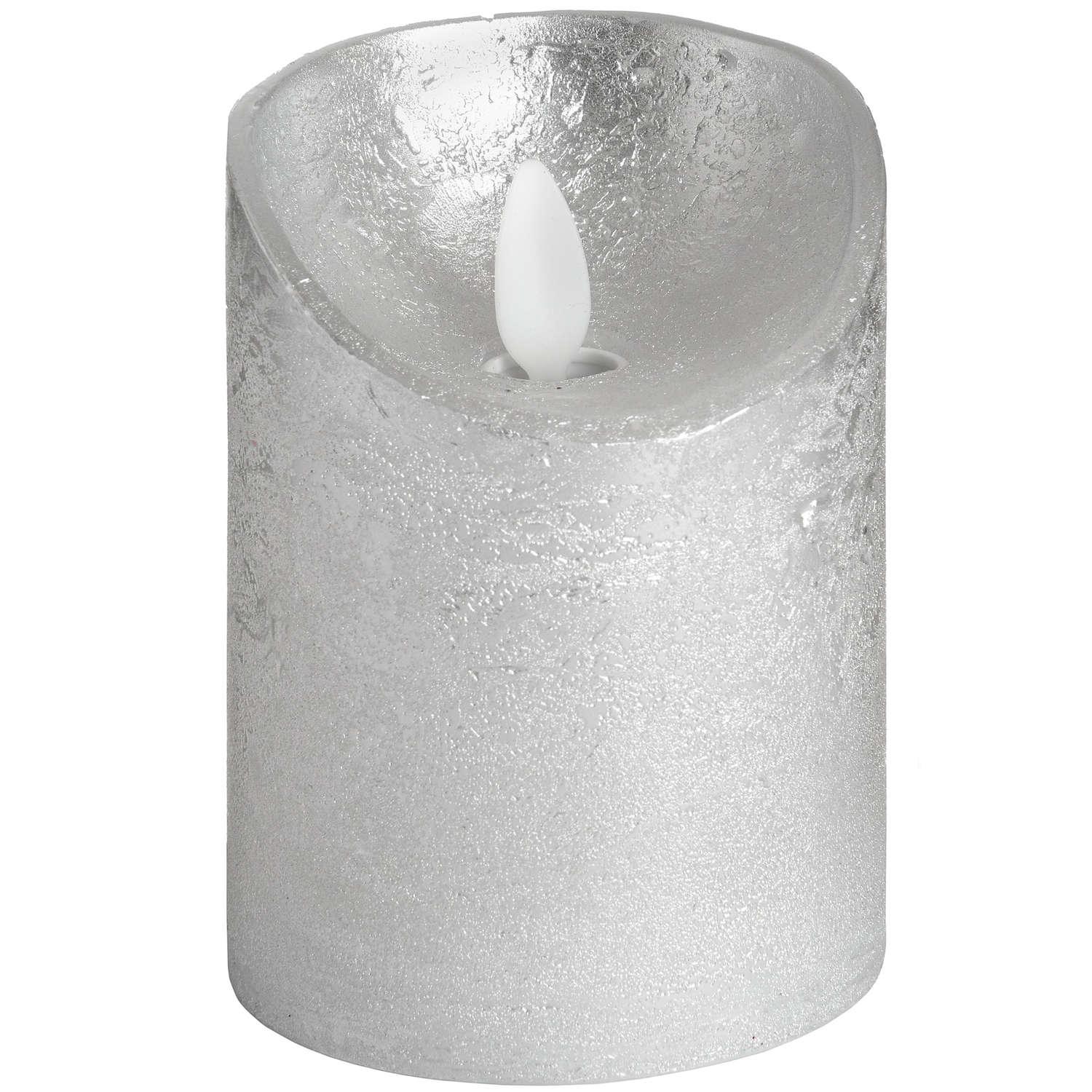 Luxe Collection 3 x 4 Silver Flickering Flame LED Wax Candle - Vookoo Lifestyle
