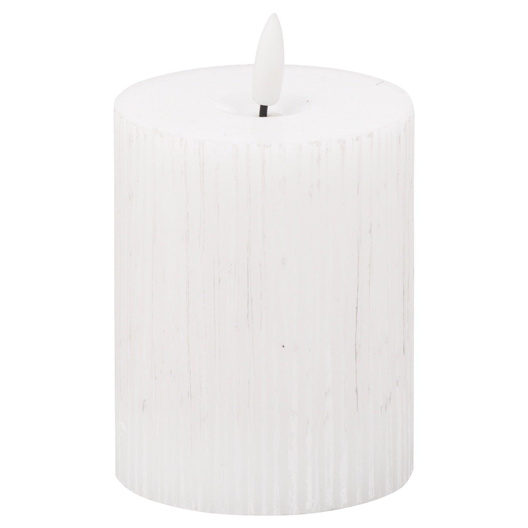Luxe Collection Natural Glow 3x4 Textured Ribbed LED Candle - Vookoo Lifestyle