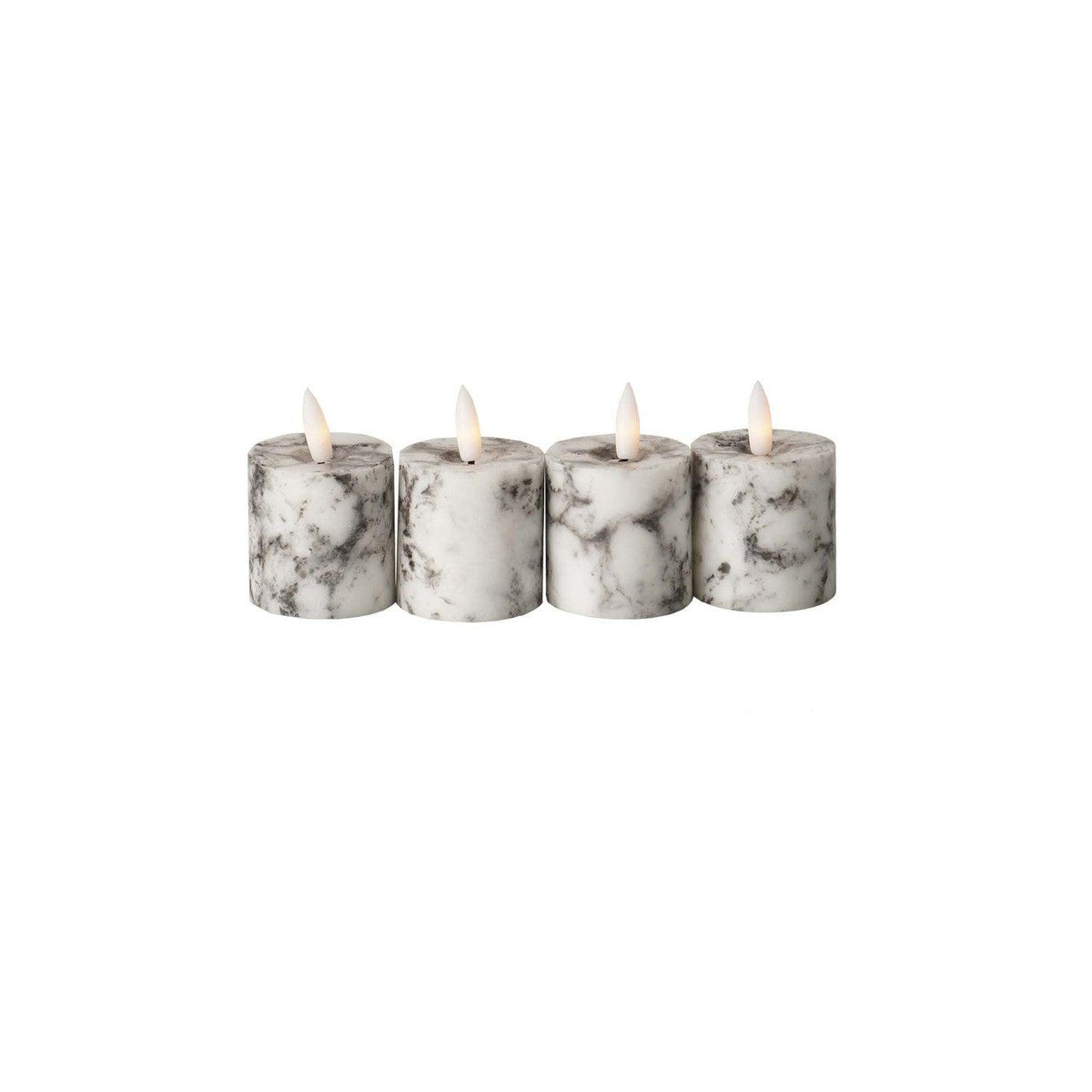 Luxe Collection Natural Glow Marble Set of 4 LED Votives - Vookoo Lifestyle