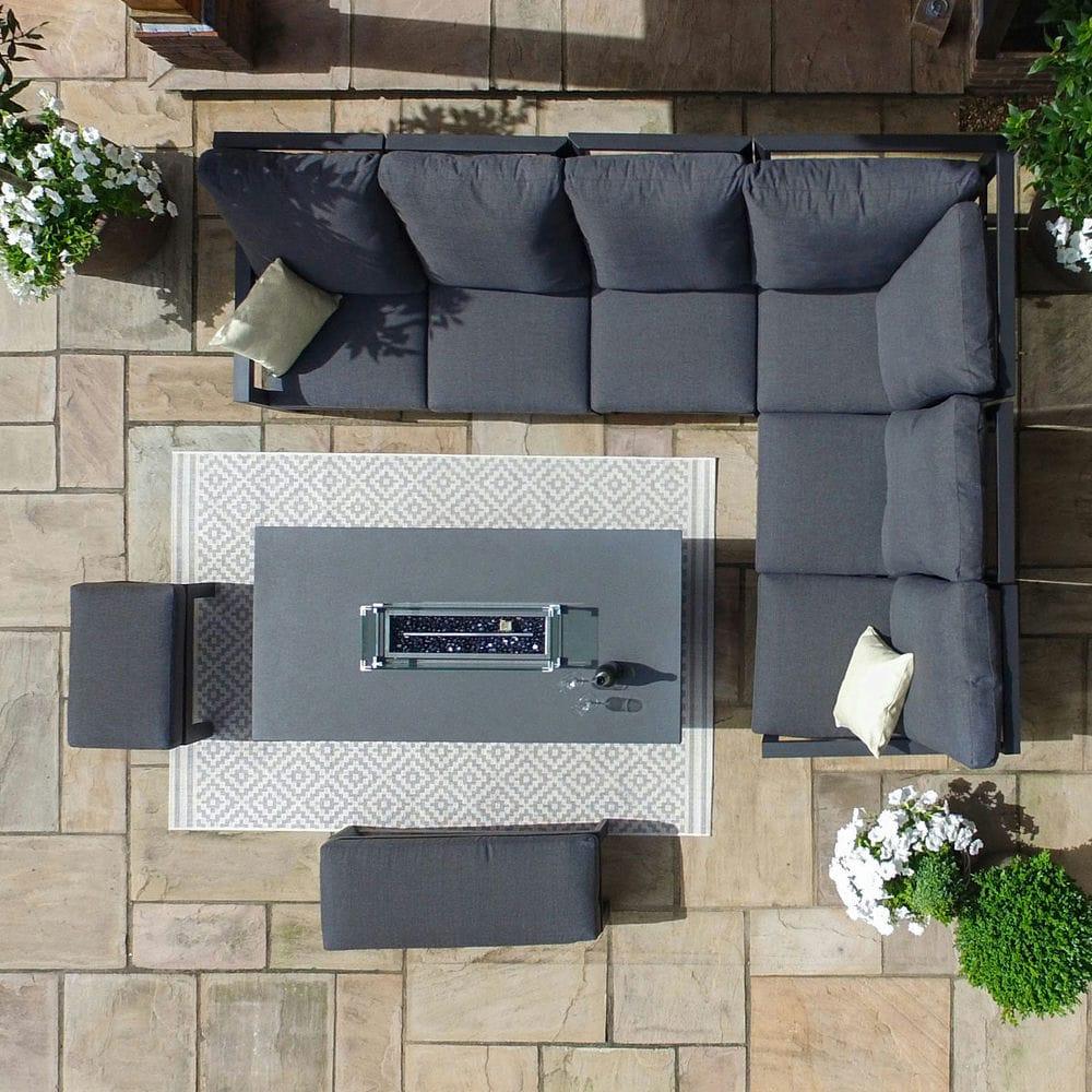 Manhattan Reclining Corner Dining Set with Fire Pit Table - Vookoo Lifestyle