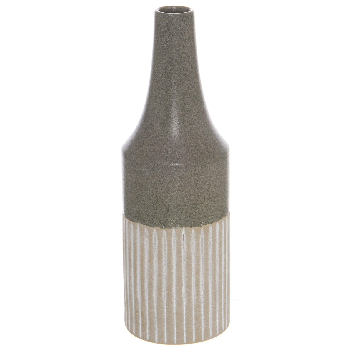 Mason Collection Grey Ceramic Convex Vase - Vookoo Lifestyle