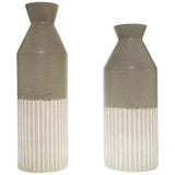 Mason Collection Grey Ceramic Ellipse Tall Vase - Vookoo Lifestyle
