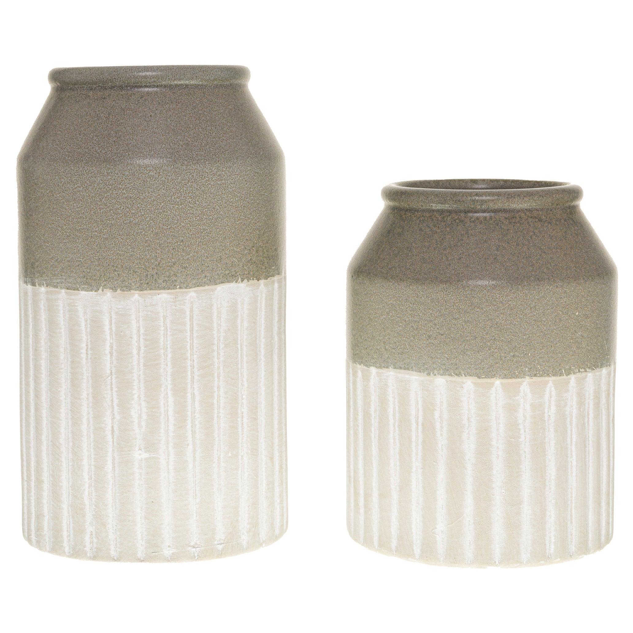 Mason Collection Grey Ceramic Olpe Vase - Vookoo Lifestyle
