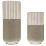 Mason Collection Grey Ceramic Straight Vase - Vookoo Lifestyle