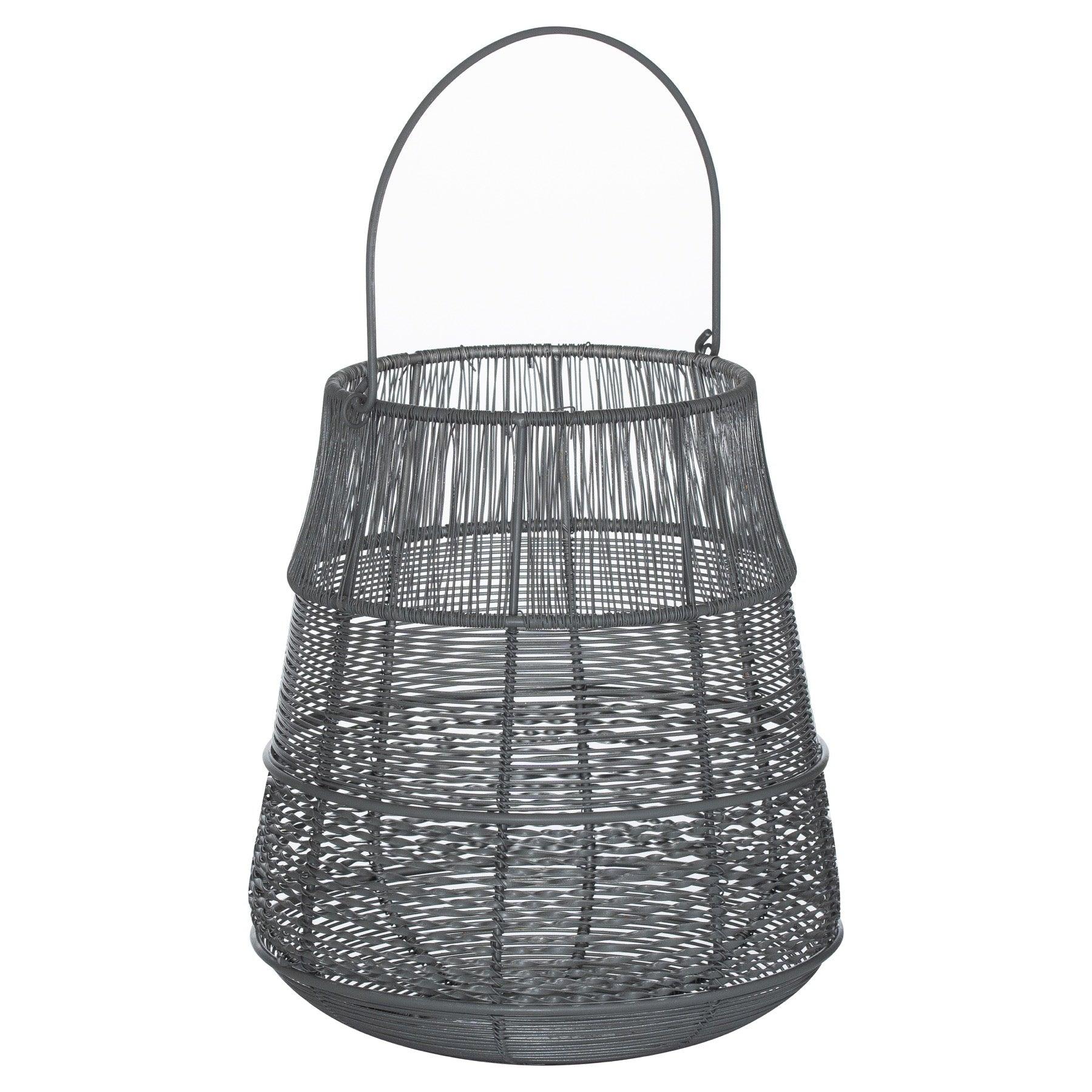 Medium Wire Silver And Grey Glowray Conical Lantern - Vookoo Lifestyle