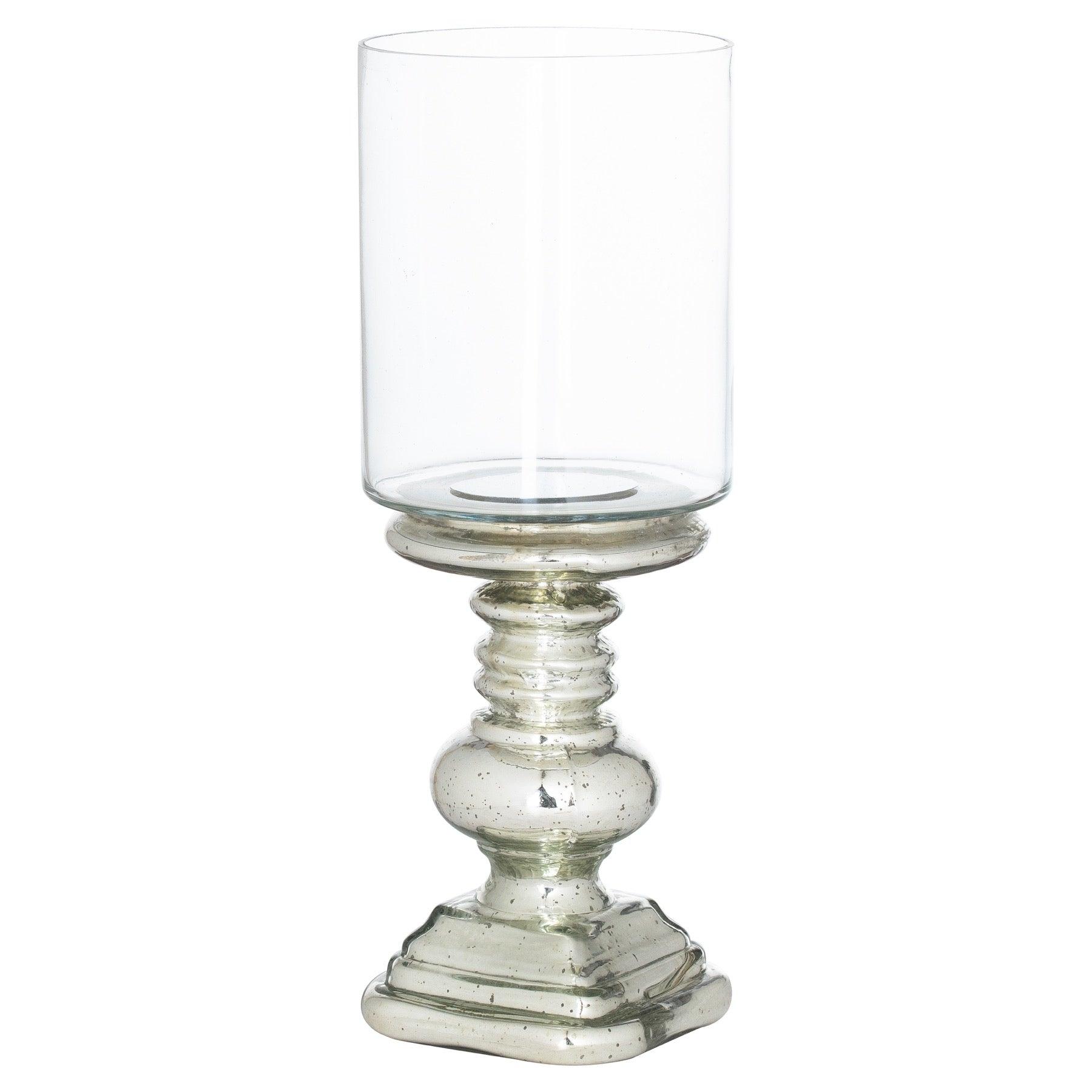 Mercury Effect Base Glass Top Squat Candle Pillar Holder - Vookoo Lifestyle