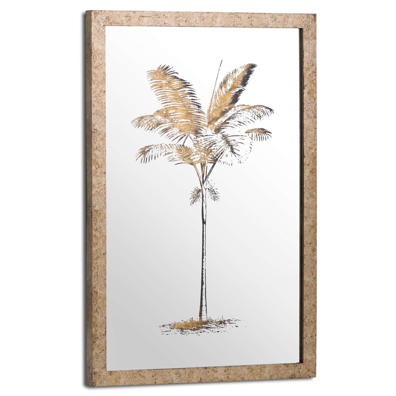 Metallic Mirrored Brass Palm Wall Art - Vookoo Lifestyle
