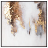 Metallic Soft Abstract Glass Image In Gold Frame - Vookoo Lifestyle
