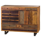 Multi Draw Reclaimed Industrial Chest With Brass Handle - Vookoo Lifestyle