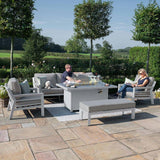 New York 3 Seat Sofa Dining Set with Fire Pit Table - Vookoo Lifestyle