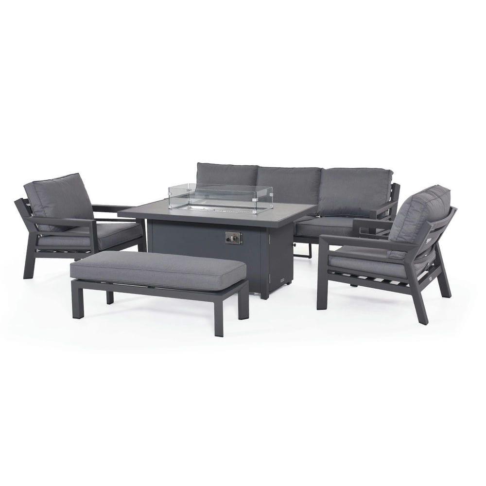 New York 3 Seat Sofa Dining Set with Fire Pit Table - Vookoo Lifestyle
