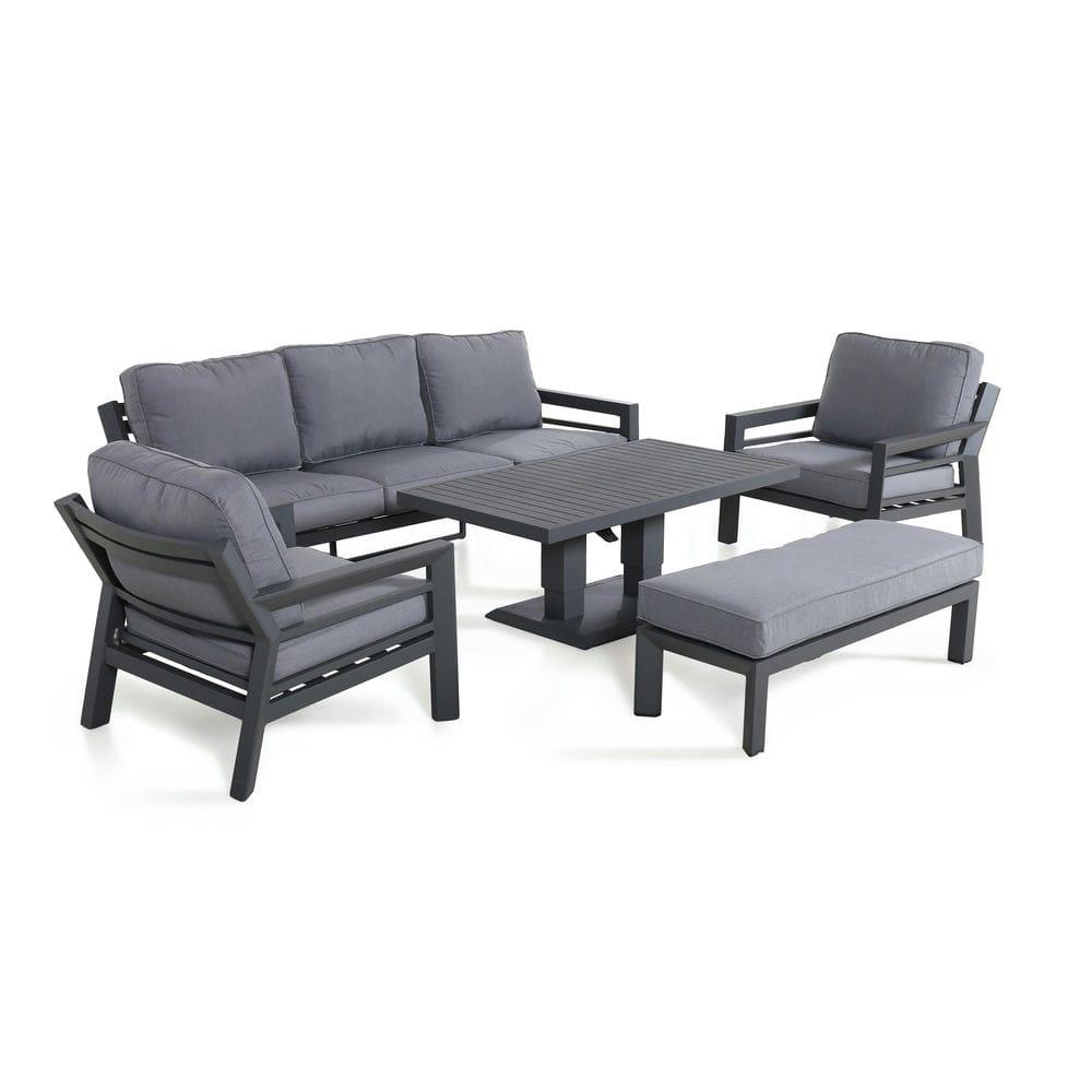 New York 3 Seat Sofa Set with Rising Table - Vookoo Lifestyle